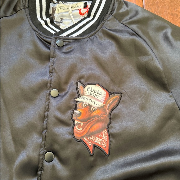 The Laundry Room Coors Light Beer Wolf Varsity Jacket - Black,Bomber Jacket - Picture 6 of 16
